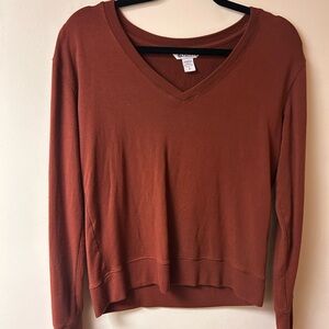 Athleta Super Soft V Neck Sweater Shirt